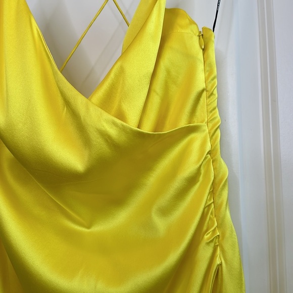 SER.O.YA LEAH SILK DRESS in BRIGHT 💛 yelllw Size‎ Small - Picture 5 of 13